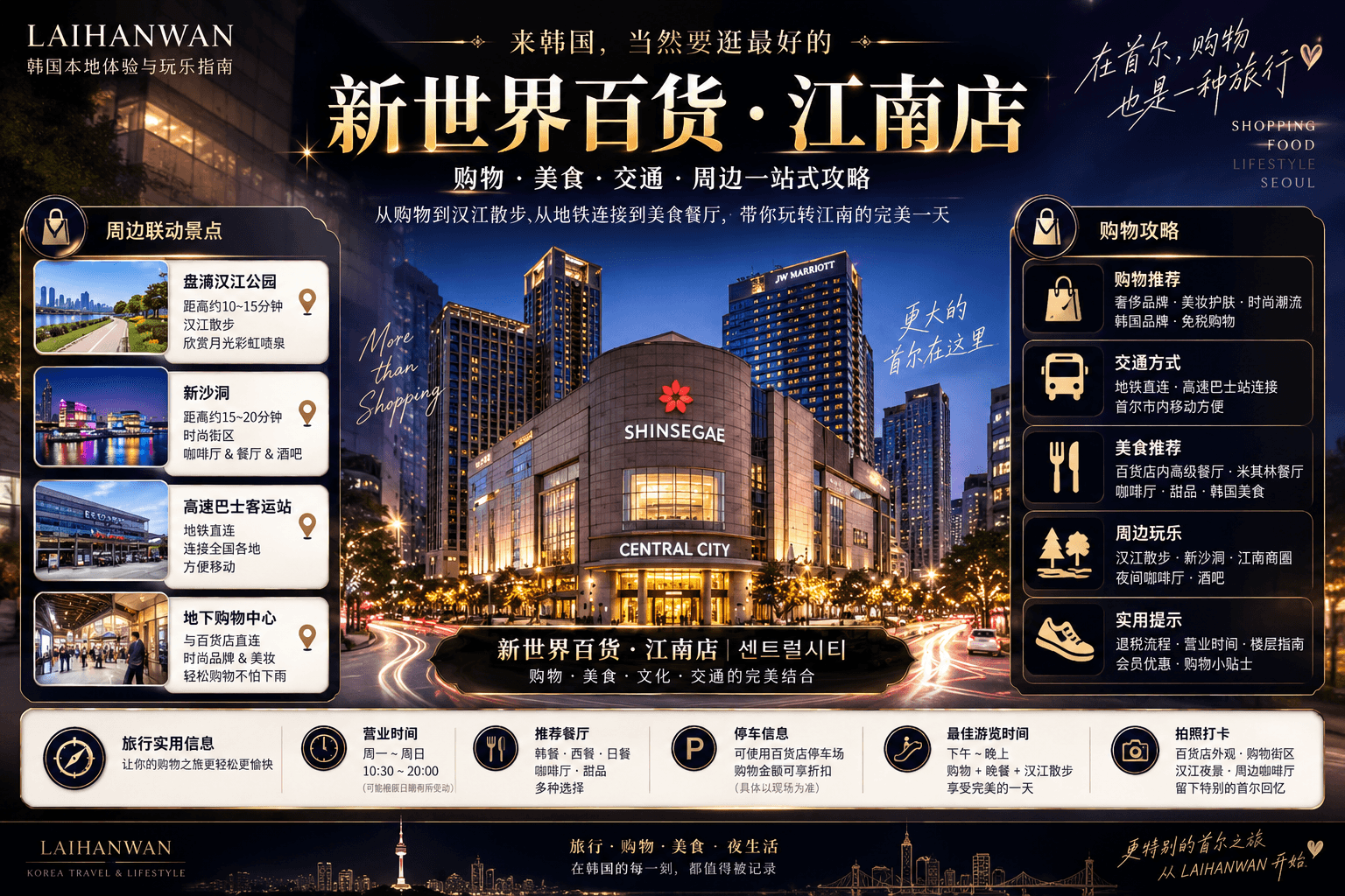 新世界百货江南店购物、美食、交通与周边信息指南